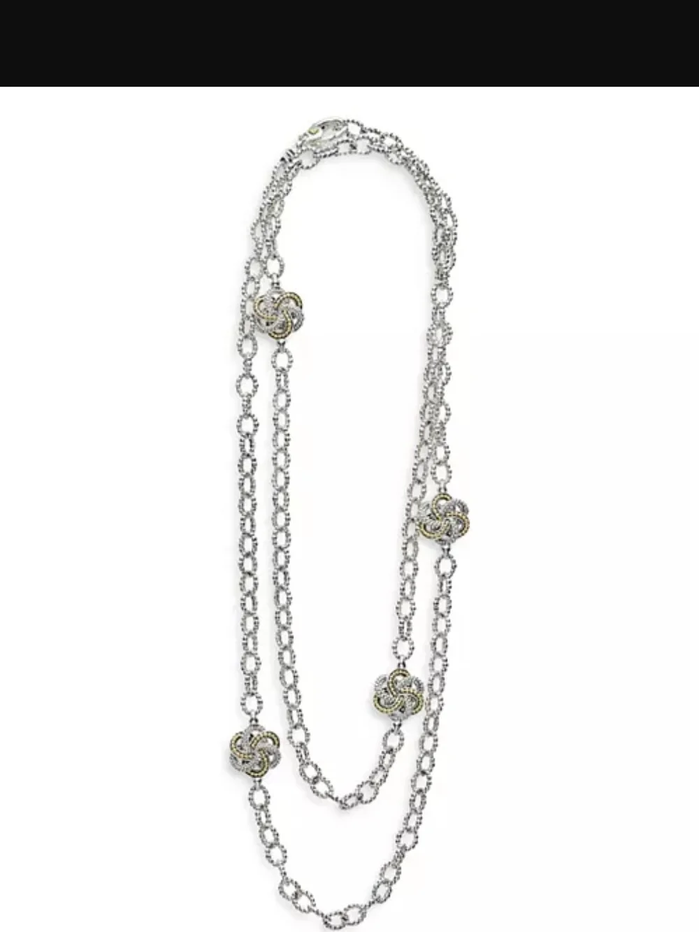 LAGOS Sterling Silver Love Knot Station Necklace, 32
